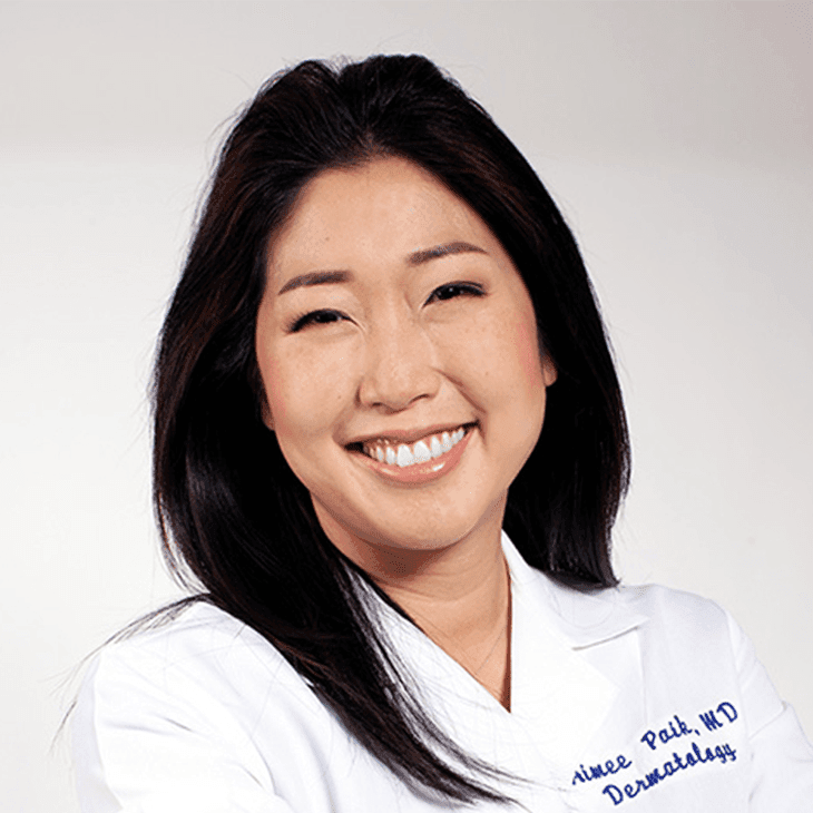 Headshot of Dr. Aimee Paik, Apostrophe chief medical officer and board-certified dermatologist.